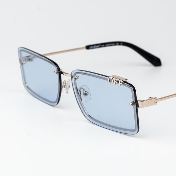 SALE!!!Off-White TAMPA Women Sunglasses Gold Blue Rectangular OERI13N TAMPA 7640 main image 12